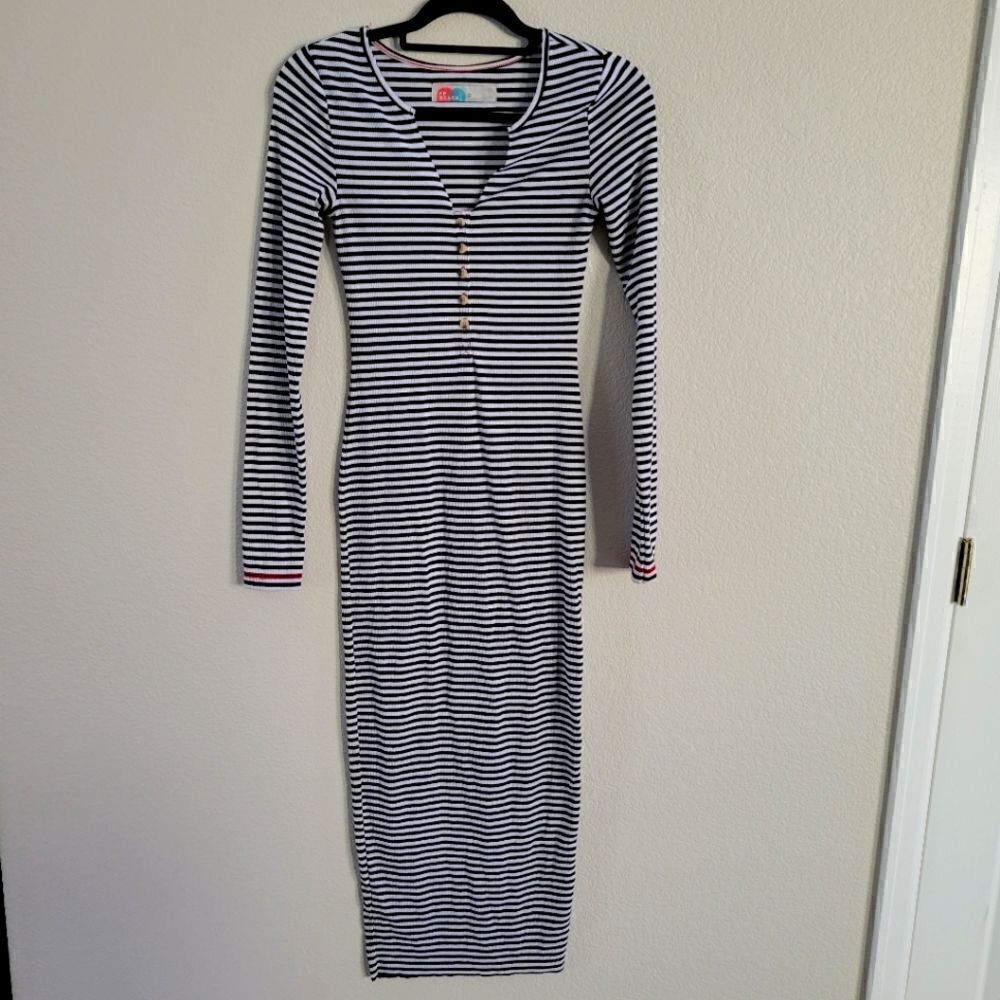 Free people stripe midi dress XS